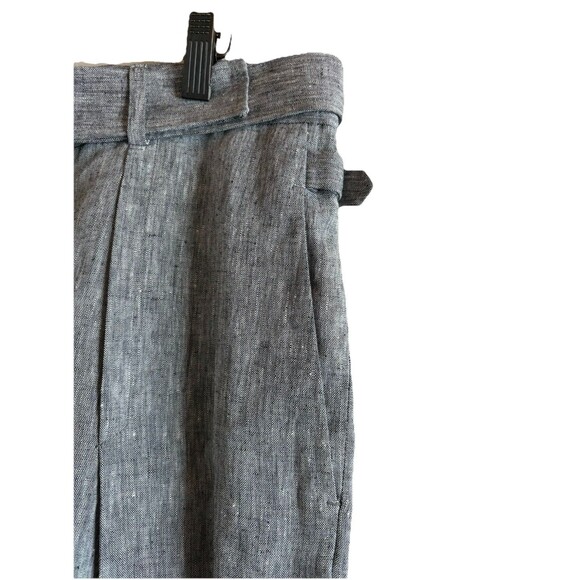 Nicole Farhi 100%‎ Linen Cropped Wide Leg Trouser Pants Grey Size 10 NEW No Tag - Picture 5 of 14